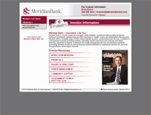 Tablet Screenshot of investor.meridianbanker.com